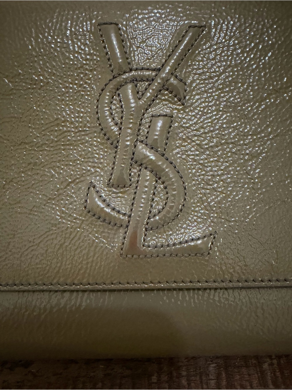 YSL Belle De Jour Light Olive Leather Clutch - Picture 4 of 5